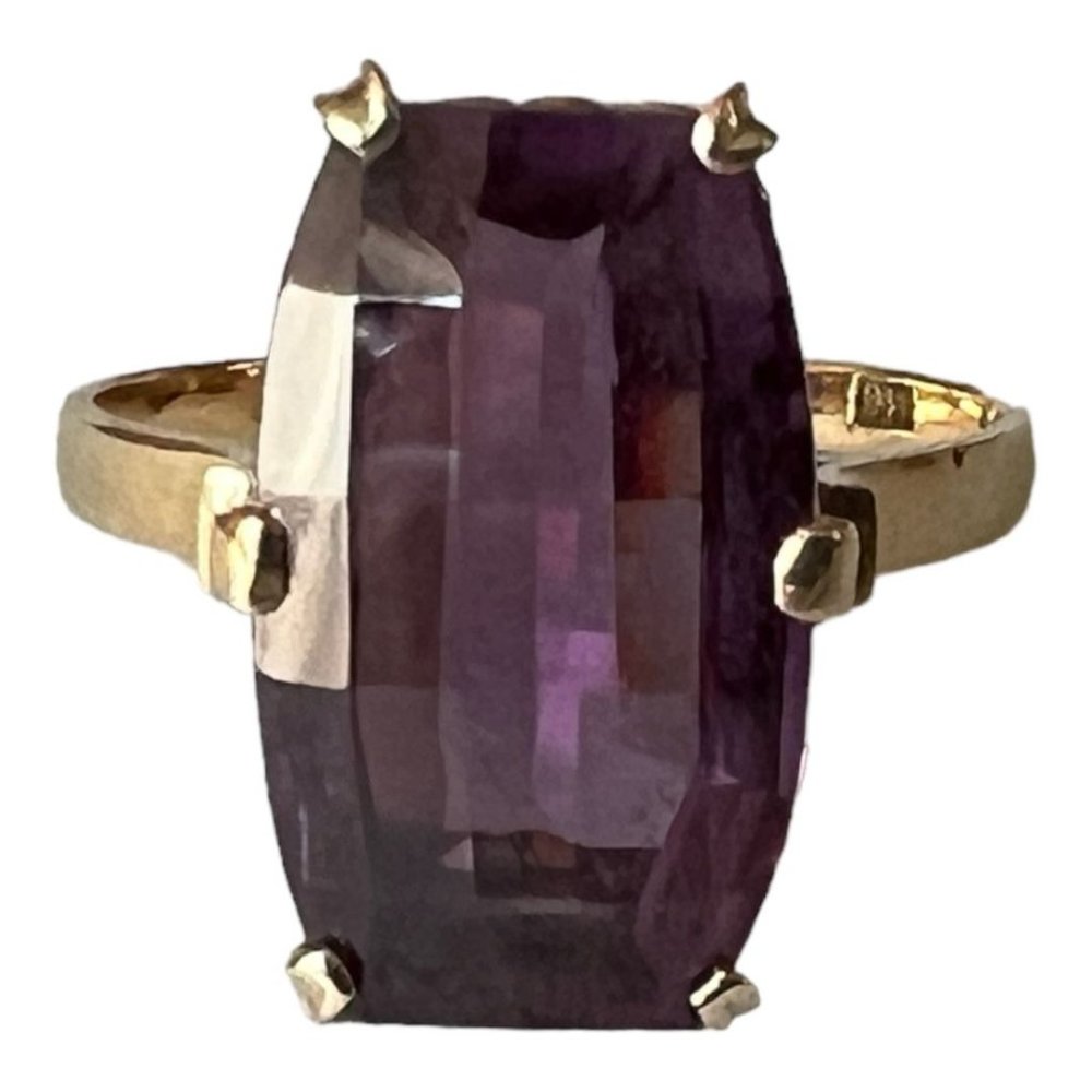 Synthetic sapphire Yellow Gold 18K Size: 7.5 US     #1146